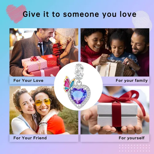 Vista 69 de LUXILLA Abalorio de plata de ley 925 para madre, hija, abuela, para familia, amor, madre, hija, abuela, para pulseras, collares, dijes, abalorios