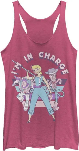 Vista 2 de Fifth Sun Camiseta sin mangas con espalda cruzada de Disney Pixar Toy Story 4 Back Fellas Tri-Blend para mujer