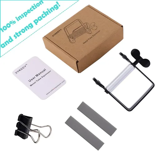 Vista 6 de Exprimidor de pasta de dientes, exprimidor de tubo de pasta de dientes de metal, escurridor de tubo de pintura para artistas, salón de belleza, Negro