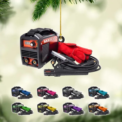 Vista 10 de Adornos de soldador personalizados, adorno de árbol de Navidad con nombre personalizado, regalo perfecto para soldador