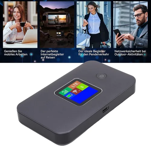 Vista 7 de 4G LTE Mobile WiFi Hotspot Enrutador portátil con ranura para tarjeta SIM 300Mbps 2.4G 5.8G Pantalla LCD de doble banda para viajes Camping Negocios