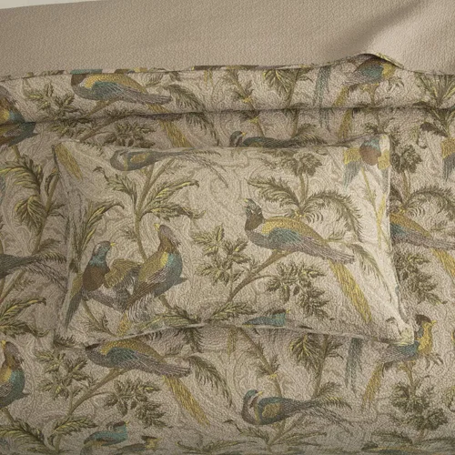 Vista 4 de Brandream Juego de edredón de algodón con estampado de pájaros y pájaros, juego de colcha vintage, 3 piezas