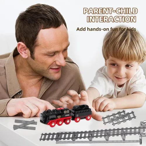 Vista 4 de Juego de 212 piezas de bloques de construcción de pistas de tren urbano compatibles con Lego, juego de accesorios de vías de tren, puente de pista