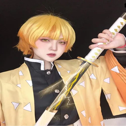 Vista 5 de Moalioi Tanjiro Cosplay Disfraz Giyuu Cosplay Kimono Halloween Zenitsu Cosplay Mujeres Hombres Niños para Conjunto