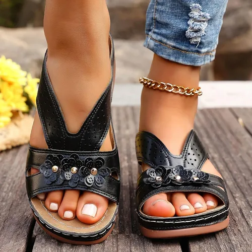 Vista 2 de Ladmiple - Sandalias ortopédicas para mujer, cómodas para caminar, informales, para verano, con soporte para el arco