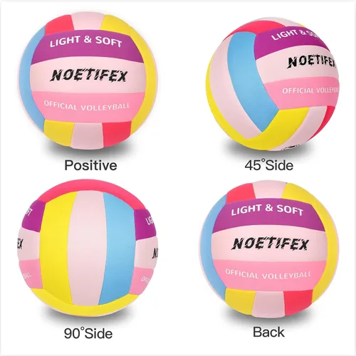 Vista 2 de Pelota de vóleibol suave - Tela súper suave y ligera para práctica en interiores, segura y silenciosa, ideal para niños, jóvenes, principiantes