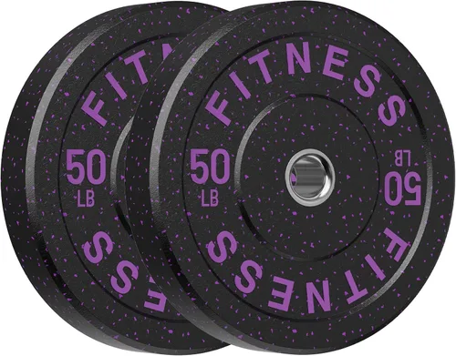 Vista 29 de HANDBODE 2-Inch High-Bounce Bumper Plates, Olympic Weight Set, 10-650 lb