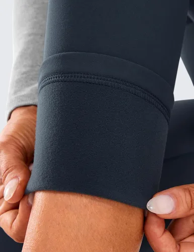 Vista 5 de CRZ YOGA Leggings suaves con forro polar para mujer de 26.5 pulgadas, cintura alta, térmicos, resistentes al agua, pantalones casuales de yoga