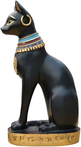 Vista 3 de Stock Show 2 unidades/paquete de 2 piezas de Gatito Egipto Egipcio Bastet Gato de resina Artesanía Adornos de estatua de Gato Novedad Lindo Gato