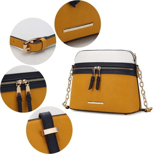 Vista 5 de MKF Collection Mia K - Bolso bandolera para mujer, de piel vegana, con múltiples bolsillos