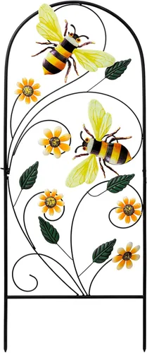 Vista 10 de YEAHOME Decoración de jardín para exteriores, estacas decorativas de colibrí de 33 pulgadas con flores rosas para decoración de jardín de primavera