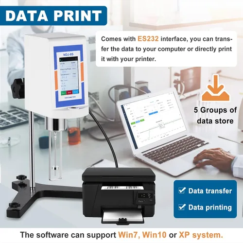 Vista 2 de Viscómetro rotatorio digital 10-2,000,000mPa.S medidor de viscosidad probador con salida de datos e impresión, viscosímetro de laboratorio