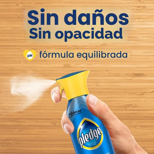 Vista 6 de Pledge Spray multisuperficie con pH equilibrado, limpiador diario, aroma Rainshower, 9.7 onzas