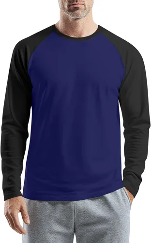 Vista 20 de Camisas de manga larga para hombre, camiseta casual de cuello redondo, suave, elástica, M-3XL