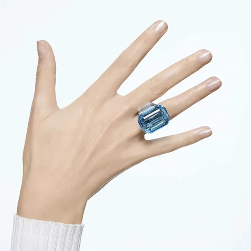 Vista 2 de Colección de anillos de cóctel Swarovski Lucent, cristal azul, cristal rosa Azul (Blue Crystal)