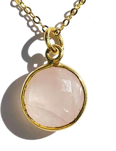 Vista 24 de Collar con colgante redondo, piedras preciosas naturales, labradorita, piedra lunar arcoíris, cristal, cuarzo rosa, amatista, citrino, plata de ley