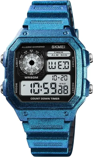 Vista 3 de PASOY Men's Digital Multi-Function Watches Dual Time Alarm Stopwatch Countdown Backlight Waterproof Watch