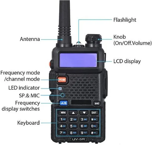 Vista 2 de BAOFENG UV-5R Radio bidireccional Radio de mano jamón de doble banda Walkie