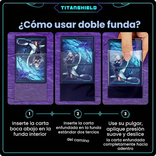 Vista 5 de TitanShield 200 fundas interiores de tarjeta de 60 micrones ultra transparentes de tamaño estándar, ajuste perfecto exacto. Perfectas para doble Luz