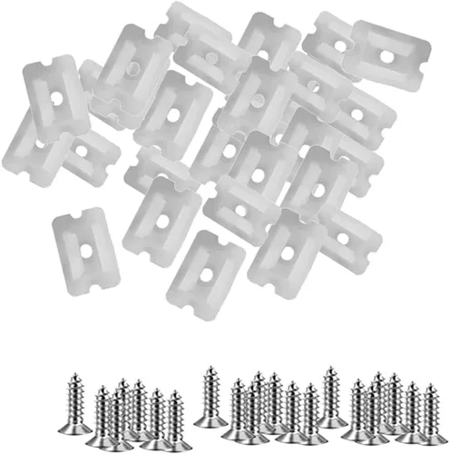 Vista 4 de dobestyou 100 clips de luz LED de neón, hechos de plástico PP con tornillos, compatible con tiras de neón LED de 0.236 x 0.472 pulgadas