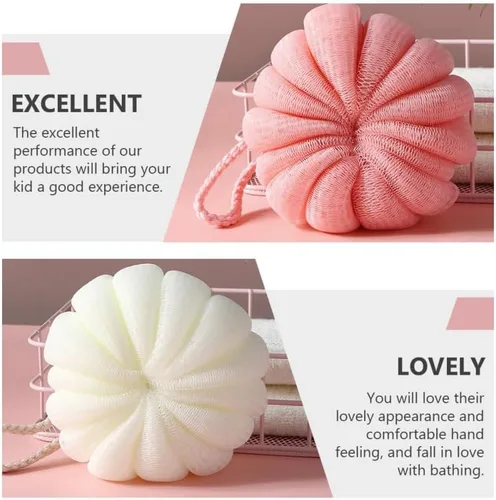 Vista 4 de Beavorty 4 piezas adorables de baño de calabaza ligeras decorativas relajantes suministros de baño para el hogar viajes suaves y cómodos exfoliantes