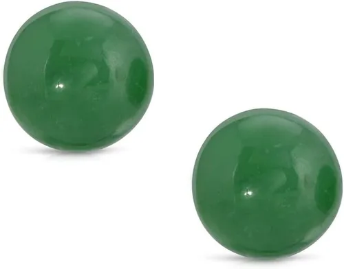 Vista 8 de Aretes de oro amarillo de 14 quilates con jade genuino de 0.315 in Negro Onyx