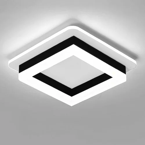 Vista 24 de CANEOE Luz de Pasillo Cuadrada de 24W, Moderna Luz de Techo LED de Montaje al Ras, Luces de Acrílico Blanco Cerca del Techo para Dormitorio Comedor