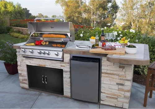 Vista 7 de Stanbroil Puertas de cocina al aire libre de 36 pulgadas de ancho x 21 pulgadas de alto, construcción de pared, montaje vertical de doble puerta
