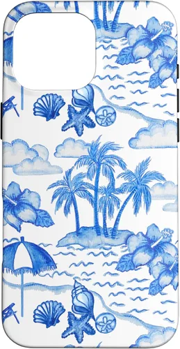 Vista 19 de Funda para iPhone 16 Coastal Nieta Preppy Hawaiian Hibiscus Coconut Girl
