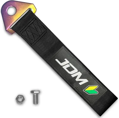 Vista 14 de Q1-TECH, Correa de remolque JDM – Cinturón de remolque de carreras deportivas, gancho de cuerda de tracción personalizado para parachoques delantero