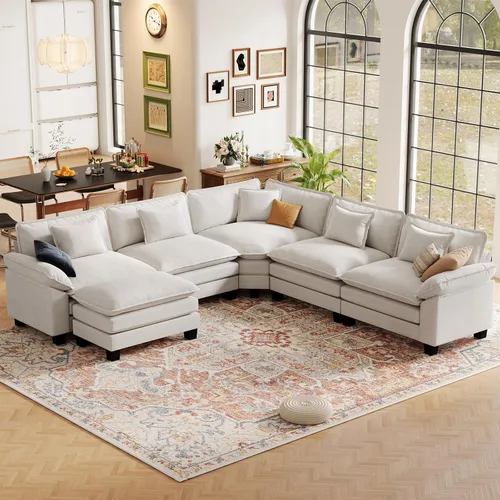 Vista 104 de CDCASA Silla de acento de gran tamaño de 50'' con otomana Asiento extra ancho y profundo estilo sofá nube para sala de estar, dormitorio, rincón