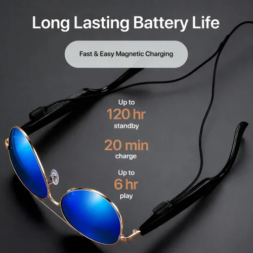 Vista 7 de ChatGPT - Lentes de sol polarizados con Bluetooth para hombre, con más de 170 idiomas, 99% de precisión, ligeros con protección UVA/B/C UV400