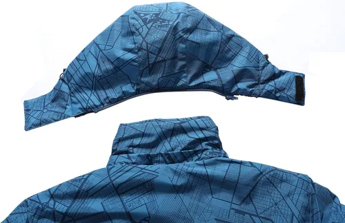 Vista 4 de Chaqueta de esquí impermeable para hombre, rompevientos, cálida, para invierno, con capucha, para montaña, nieve
