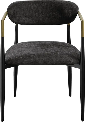 Vista 4 de Acme Jaramillo - Silla auxiliar tapizada en madera y tela, color negro (juego de 2)