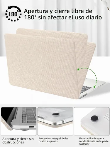 Vista 5 de Seorsok Funda compatible con MacBook Air de 15 pulgadas versión 2026 2025-2023 M5 A3448 M4 A3241 M3 A3114 M2 A2941 Touch ID, elegante funda rígida