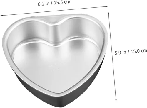 Vista 3 de TIDTALEO Molde de pastel de corazón Molde de aluminio para tartas Decoración de corazón Moldes de chocolate Fondant Microondas Placa para hornear