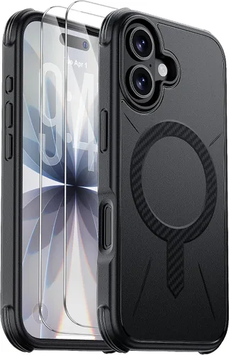 Vista 43 de Funda para iPhone Air [compatible con MagSafe] [2 protectores de pantalla] [prueba de caídas de grado militar] Funda magnética resistente