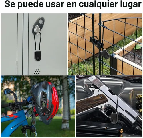 Vista 8 de Candado de Cable con Huella Dactilar, Candado con Grillete Largo de 3.6 Pulgadas con Aplicación Bluetooth, Candado Inteligente Biométrico Sin Llave