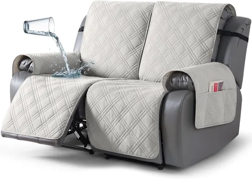 Vista 44 de TAOCOCO Fundas para Sillón de Dos Plazas Reclinable 100% Impermeables, Fundas Divididas para Loveseat Reclinable, Funda Antideslizante para Sofá