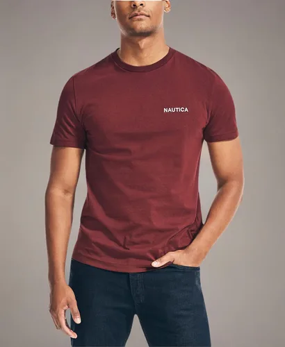 Vista 5 de Nautica - Camiseta de manga corta de color liso y cuello redondo