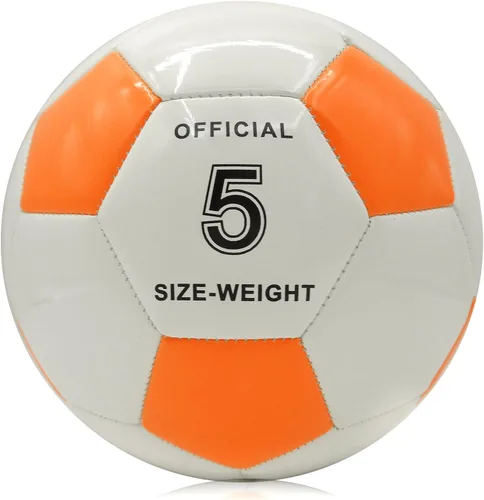 Vista 10 de VerdeFlow Balón de fútbol tamaño 5 partido de PVC cosido a máquina, fútbol para adultos y principiantes, tacto consistente para disparos de regates