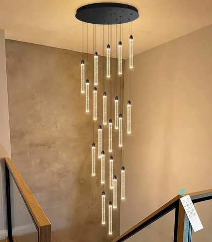 Vista 37 de Candelabros de cristal modernos de 1 luz LED regulable Iluminación colgante para isla de cocina, comedor, pasillo