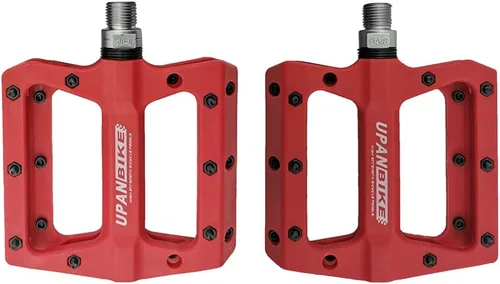 Vista 9 de UPANBIKE Pedales de bicicleta 3 pedales de rodamiento sellados 9/16 "husillo de fibra de nailon (poliamida) plataforma plana para MTB Mountain Bike