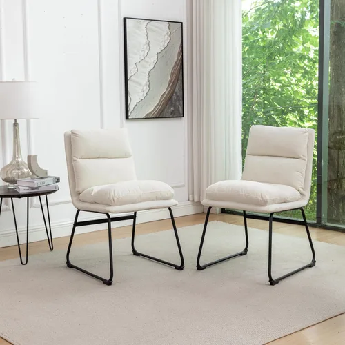 Vista 12 de Roundhill Furniture Milos - Juego de 2 sillas de comedor tapizadas contemporáneas, color marrón antiguo