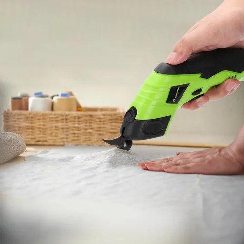 Vista 4 de Tijeras Eléctricas para Tela, Cortador de Caja Eléctrico para Cartón 4.2V Tijera Eléctrica Recargable para Cortar Tela, Tijeras Inalámbricas