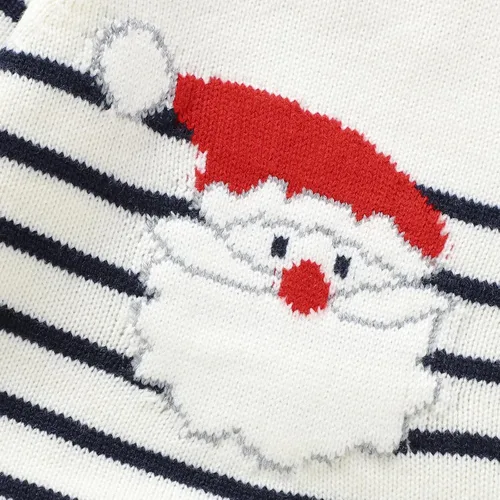 Vista 5 de sweetyhouse Traje de Navidad para bebé recién nacido, con estampado de Papá Noel, suéter de punto, ropa cálida de invierno