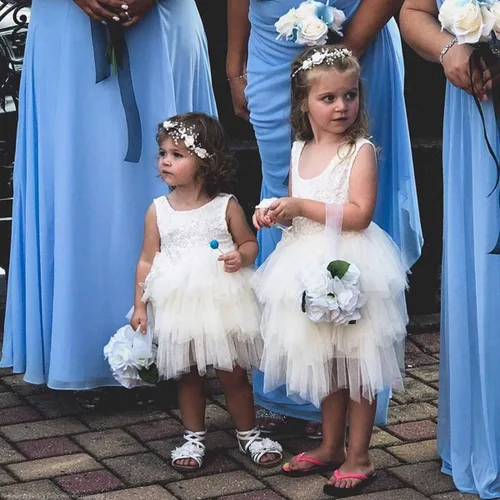 Vista 8 de Topmaker Vestido de niña de flores sin espalda acampanado de encaje