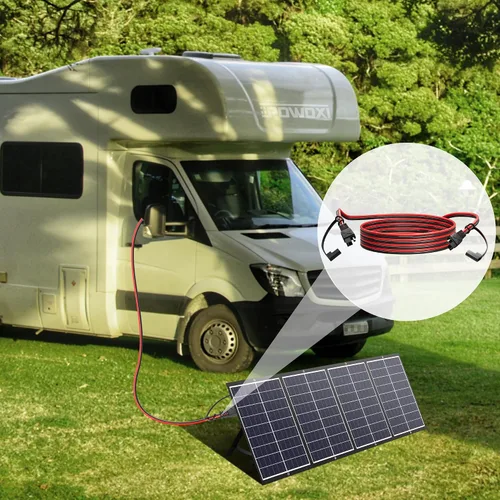 Vista 8 de POWOXI Cable de extensión SAE de 15 pies de desconexión rápida, cables solares, conector SAE para panel solar, automotriz, RV, motocicleta, tractor
