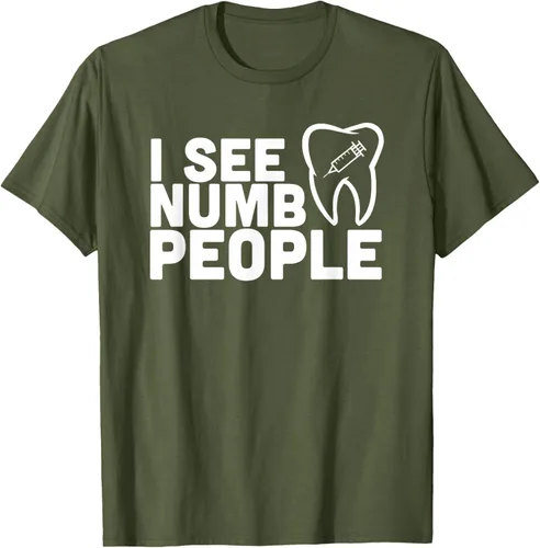 Vista 79 de I see Numb People - Camiseta de regalo para dentista dental, Negro, S
