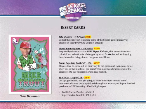 Vista 4 de Caja de pasatiempos de béisbol de Topps Big League 2023 (18 paquetes/8 tarjetas) - GotBaseballCards